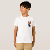 Technische Vos Draagt Beschermbril Kinderen T-shirt (Voorkant volledig)