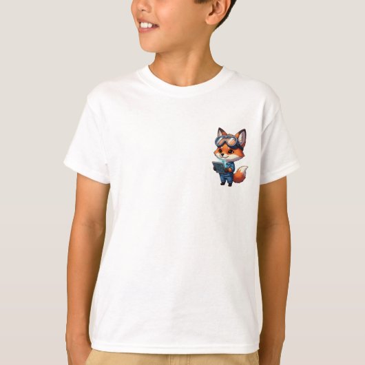 Technische Vos Draagt Beschermbril Kinderen T-shirt (Voorkant)