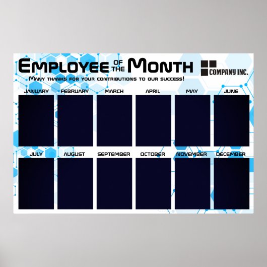 Technische werknemer van de maand display voor 4x6 poster (Voorkant)