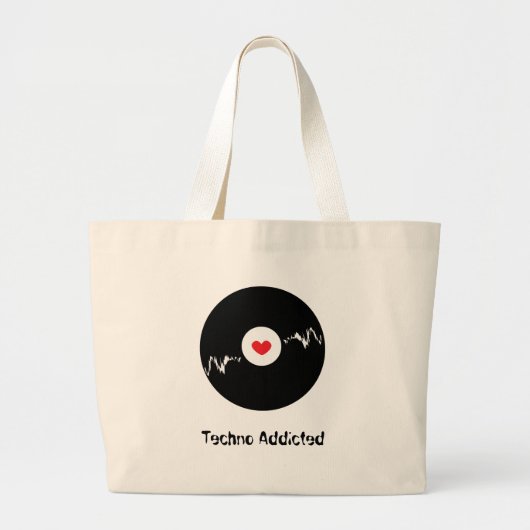 Techno Addicted Grote Tote Bag (Voorkant)