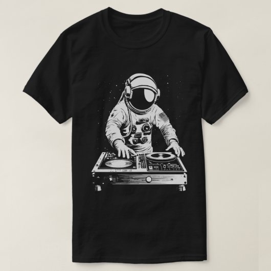 Techno Astronaut DJ Disco Electronic EDM Music T-shirt (Design voorkant)