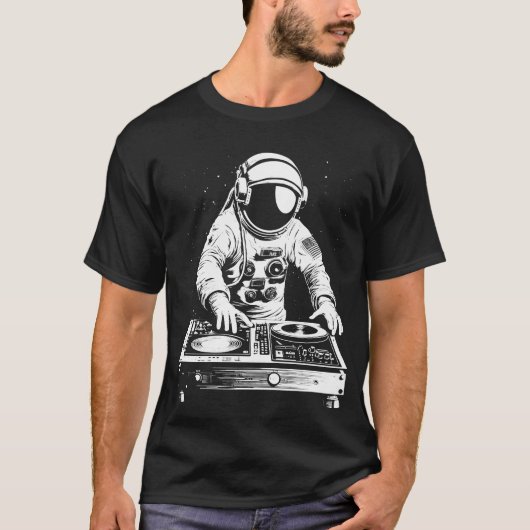Techno Astronaut DJ Disco Electronic EDM Music T-shirt (Voorkant)
