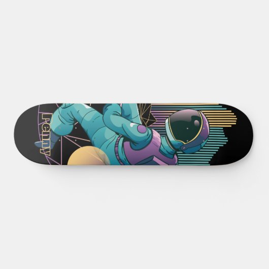 Techno Astronaut Illustration Persoonlijk Skateboard (Horizontaal)