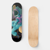 Techno Astronaut Illustration Persoonlijk Skateboard (Voorkant)