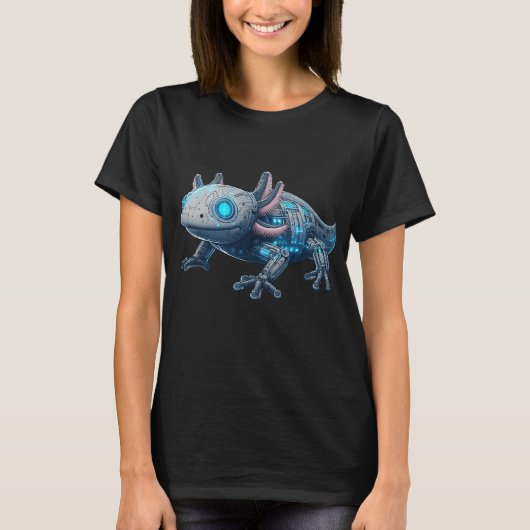 Techno Axolotl - Schattig Robotontwerp T-shirt (Voorkant)