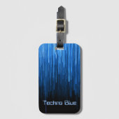 Techno Blue High-tech Cyberspace Gepersonaliseerd Bagagelabel (Voorkant (verticaal))