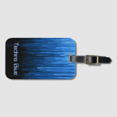Techno Blue High-tech Cyberspace Gepersonaliseerd Bagagelabel (Voorkant (horizontaal))