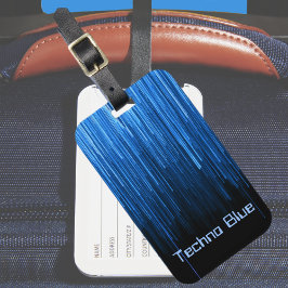 Techno Blue High-tech Cyberspace Gepersonaliseerd Bagagelabel