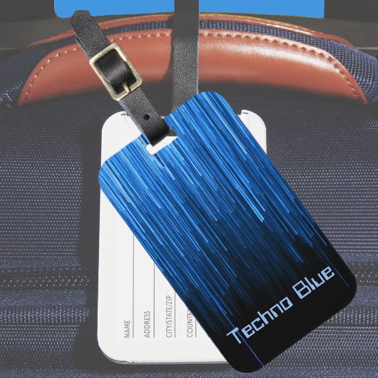 Techno Blue High-tech Cyberspace Gepersonaliseerd Bagagelabel