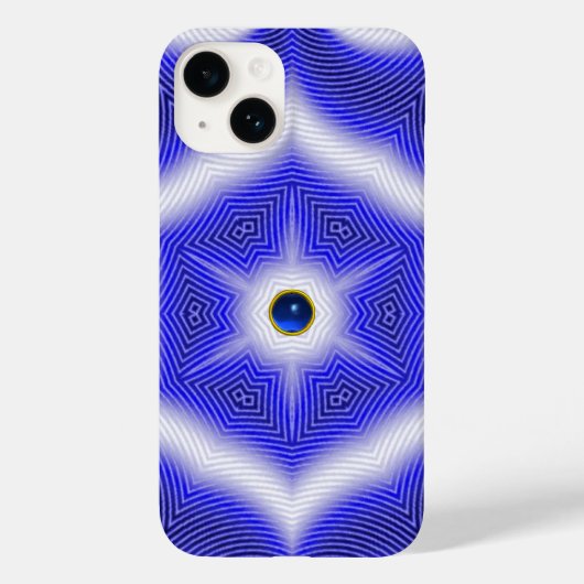 TECHNO BLUE STAR SAPPHIRE GEMSTONE Case-Mate iPhone CASE (Achterkant)