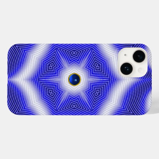 TECHNO BLUE STAR SAPPHIRE GEMSTONE Case-Mate iPhone CASE (Achterkant (horizontaal))