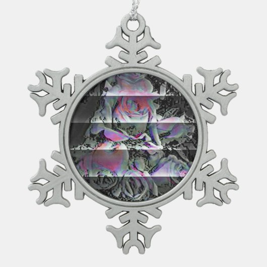 Techno Boeket Tin Sneeuwvlok Ornament (Voorkant)