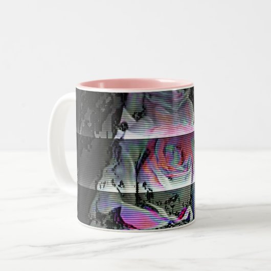 Techno Boeket Tweekleurige Koffiemok (Voorkant links)