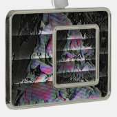 Techno Boeket Verzilverd Omlijst Ornament (Rechts)