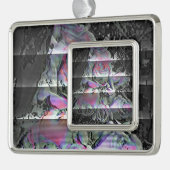 Techno Boeket Verzilverd Omlijst Ornament (Links)