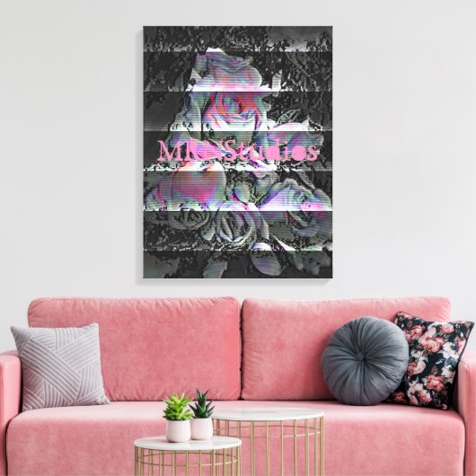 Techno Bouquet Canvas Print (Insitu (Woonkamer))
