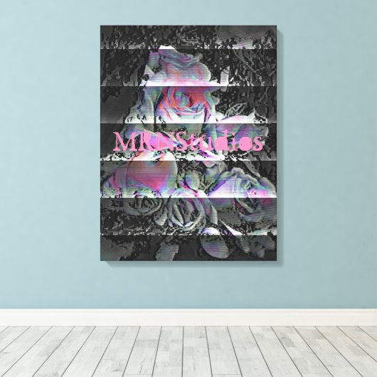 Techno Bouquet Canvas Print (Insitu (Houten vloer))