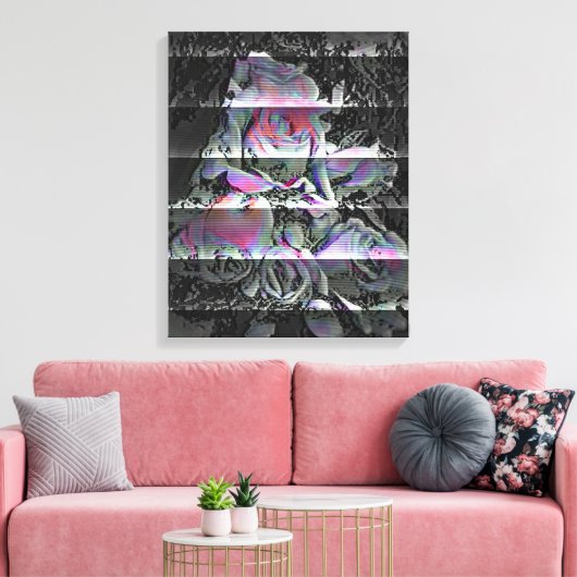 Techno Bouquet Canvas Print (Insitu (Woonkamer))