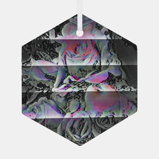 Techno Bouquet Glas Ornament (Achterkant)