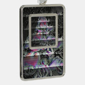 Techno Bouquet kerstsierent Verzilverd Omlijst Ornament (Rechts)