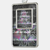 Techno Bouquet kerstsierent Verzilverd Omlijst Ornament (Links)