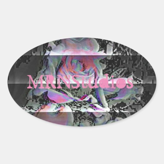 Techno Bouquet      Ovale Sticker (Voorkant)