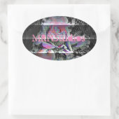 Techno Bouquet      Ovale Sticker (Tas)