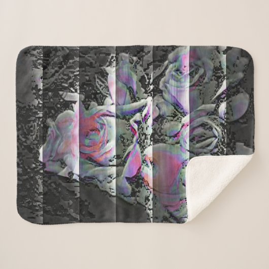 Techno Bouquet Sherpa Blanket Sherpa Deken (Voorkant (horizontaal))