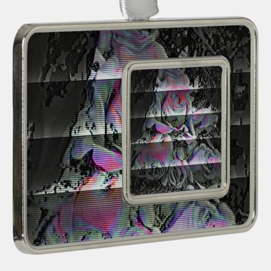 Techno Bouquet Verzilverd Omlijst Ornament (Rechts)