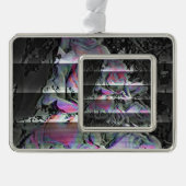 Techno Bouquet Verzilverd Omlijst Ornament (Voorkant)