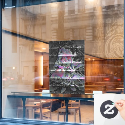 Techno Bouquet Window Cling Raamsticker (Cafe Raam)