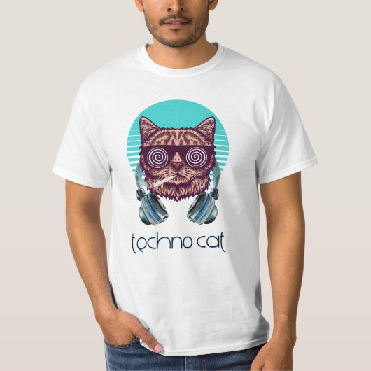 Techno cat - Catsondrugs.com T-shirt (Voorkant)