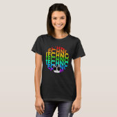 Techno Cat Dub Step Electro Muziek Synthesizer T-shirt (Voorkant volledig)