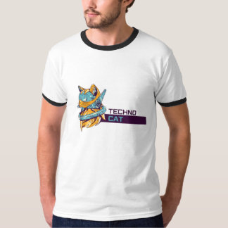 Techno Cat – Futuristisch Funky T-shirt