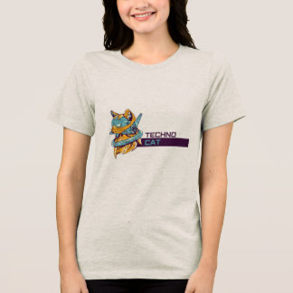 Techno Cat – Futuristisch Funky T-shirt