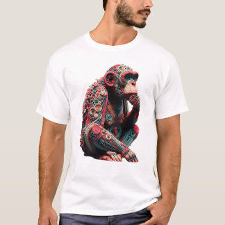 Techno Chimp: levendige mechanische kunst T-shirt