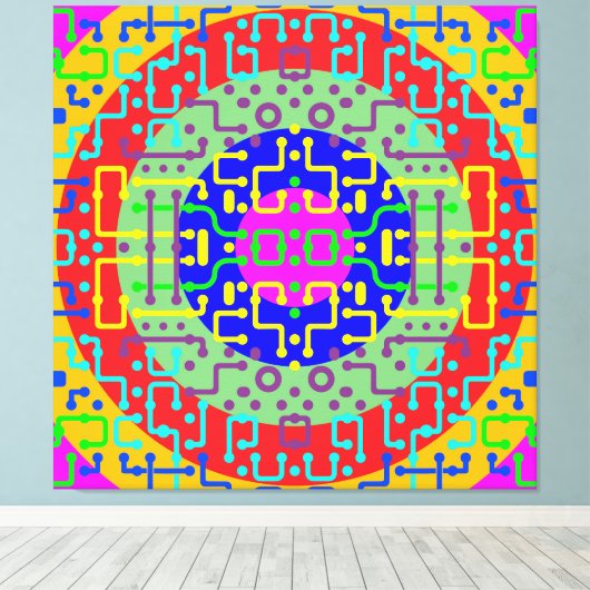 Techno Circus 2 Canvas Afdruk (Insitu (Houten vloer))