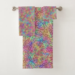 Techno Color Fractal Kaleidoscope Bad Handdoek