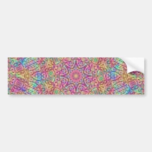 Techno Color Fractal Kaleidoscope Bumpersticker (Voorkant)