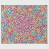 Techno Color Fractal Kaleidoscope Cadeaupapier (Vlak)