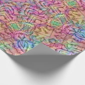 Techno Color Fractal Kaleidoscope Cadeaupapier (Hoek)