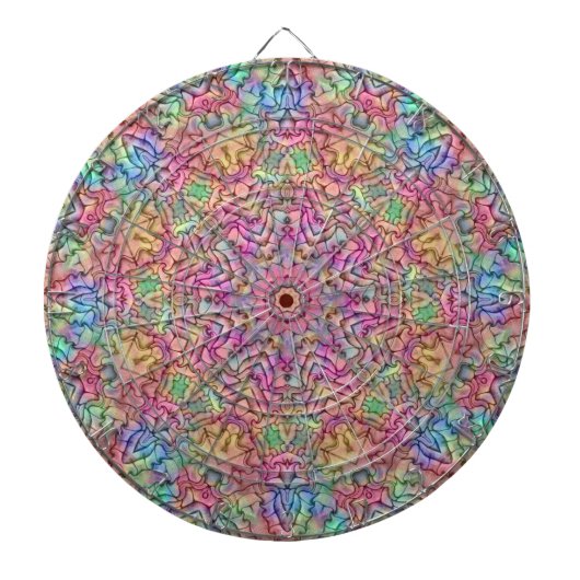 Techno Color  Fractal Kaleidoscope Dartbord (Voorkant)