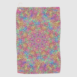 Techno Color  Fractal Kaleidoscope Golfhanddoek