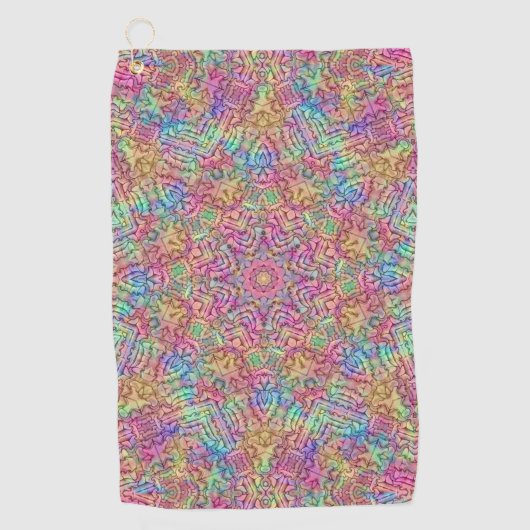 Techno Color  Fractal Kaleidoscope Golfhanddoek (Voorkant)