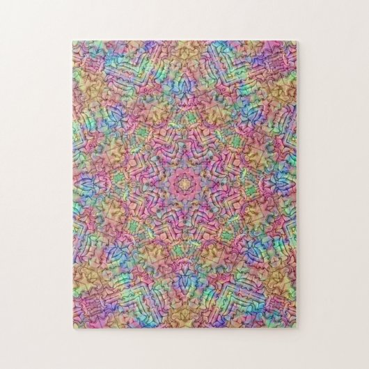 Techno Color  Fractal Kaleidoscope Legpuzzel (Verticaal)
