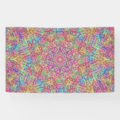 Techno Color  Fractal Kaleidoscope Spandoek (Horizontaal)