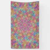 Techno Color  Fractal Kaleidoscope Spandoek (Verticaal)