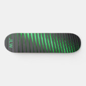 Techno Cyber Green Stripes Black Persoonlijk Skateboard (Horizontaal)