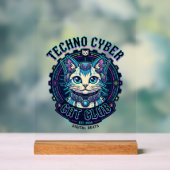 Techno Cyber Kat Grappige Kat Liefhebber Design - Acryl Bord (Neutraal)