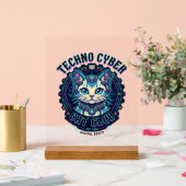 Techno Cyber Kat Grappige Kat Liefhebber Design - Acryl Bord (Huwelijk)